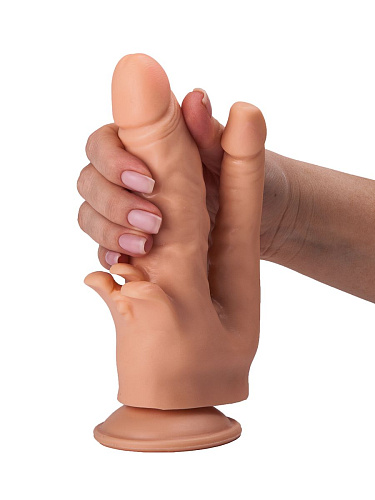 Фаллоимитатор на присоске для тройной стимуляции телесного цвета LOVETOY (А-Полимер) 104900 (17 см)