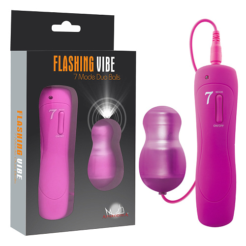 Розовый вибростимулятор Howells Flashing Vibe 7Mode Duo Balls 11901-pink