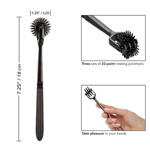 Чёрное колесо Вартенберга California Exotic Novelties Trio Pleasure Wheel SE-2711-91-3 (18 см)