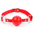 Красный кляп-шарик на регулируемом ремешке с кольцами Bior toys NTB-80533