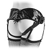 Чёрные женские трусики для страпона с креплением для чулок Pipedream Garter Belt Harness PD3468-23