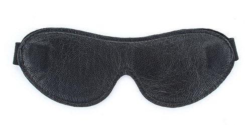 Чёрная маска из кожи с тиснением БДСМ арсенал 58012