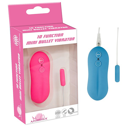 Вибропуля голубого цвета с 10 режимами вибрации Howells 35005Blue