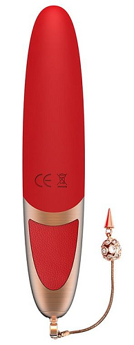 Красный вибромассажёр Viotec DYSIS BRIGHT 1811R1 (12,6 см)