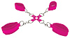 Розовый комплект оков  Velcro hand and leg cuffs Shots Media BV OU052PNK