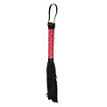 Аккуратная чёрная плетка с розовой рукоятью Erokay Passionate Flogger EK-3106PNK (39 см)