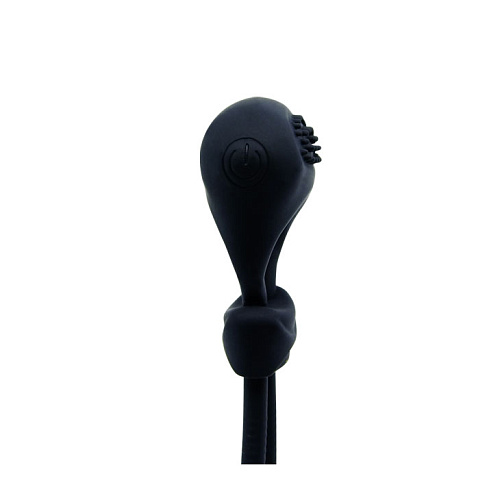 Чёрное лассо на пенис с вибрацией Baile BI-210138-0801