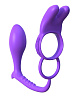 Фиолетовое эрекционное кольцо с анальным стимулятором Pipedream Ass-Gasm Vibrating Rabbit PD5803-12