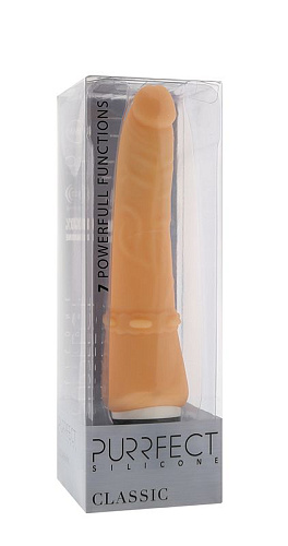 Реалистичный вибромассажёр телесного цвета Dream Toys PURRFECT SILICONE CLASSIC 20827 (17,5 см)