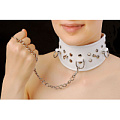 Белый кожаный ошейник Sitabella 3118-3