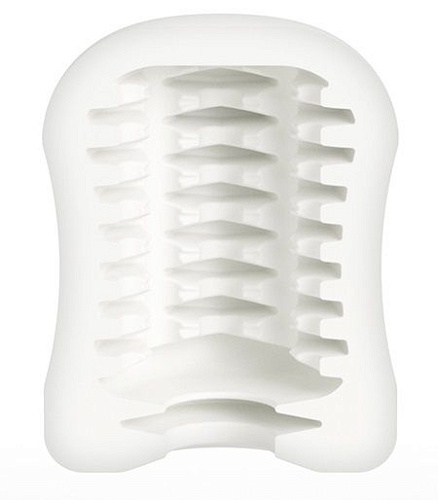 Компактный мастурбатор белого цвета MyStim MasturbaTIN Ribbed Ricky 46297