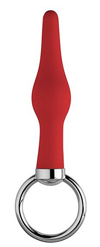 Красная коническая анальная пробка с кольцом NMC 111802 (9 см)