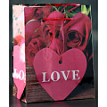 Подарочный пакет с розочками и сердечками Сима-Ленд «Love» 3821269 (15×12×5 см)