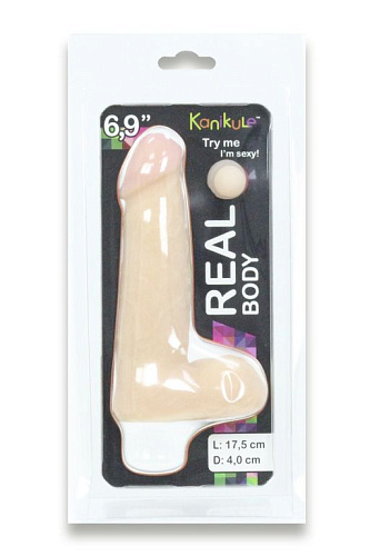 Телесная насадка на пояс Harness с мошонкой Kanikule Real body KL-860802 (17,5 см)