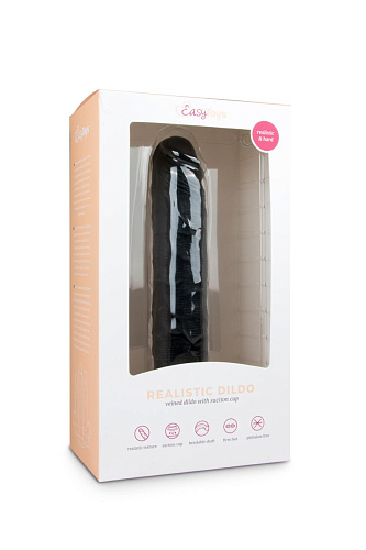 Чёрный фаллоимитатор EDC Wholesale Realistic Dildo ET177BLK (28,5 см)