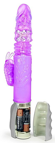 Фиолетовый вибромассажёр Blush Novelties Butterfly Stroker BL-29531 (29,8 см)