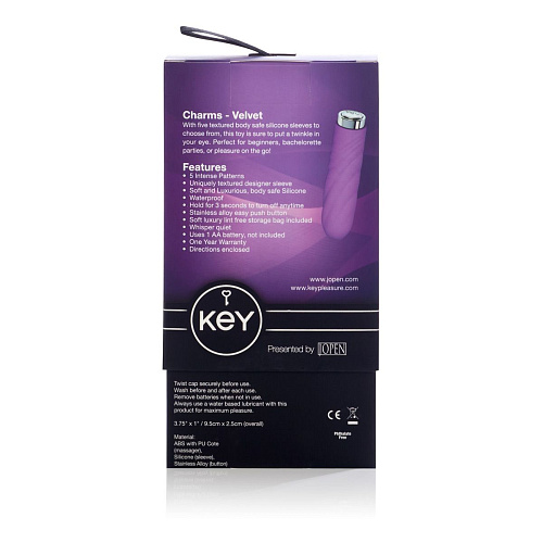 Сиреневый вибромассажёр с волнистой поверхностью Jopen Charms Velvet Lavender JO-8040-10-3 (9,5 см)