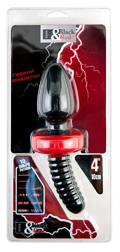 Двусторонний чёрный анальный вибратор ToyFa 901338-5 (22 см)