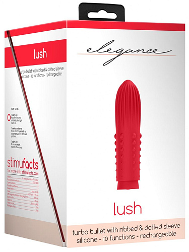 Красная вибропуля Shots Media BV Turbo Rechargeable Bullet Lush ELE011RED (9,8 см)