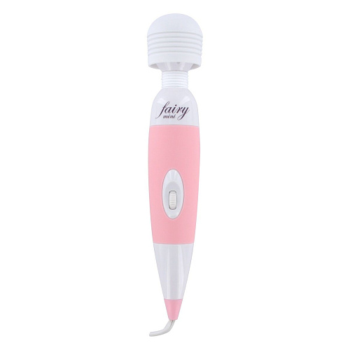 Вибромассажёр бело-розового цвета Media Craft Inc. Fairy Mini Wand Massager E22272