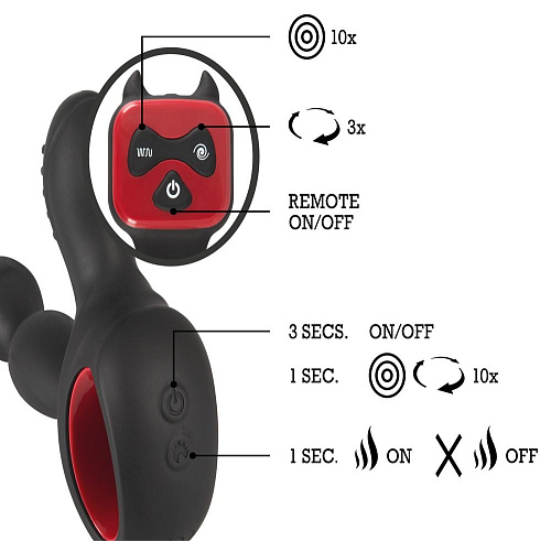 Чёрный вибромассажёр простаты с нагревом и ротацией Orion Prostate Plug 05940750000 (14,5 см)