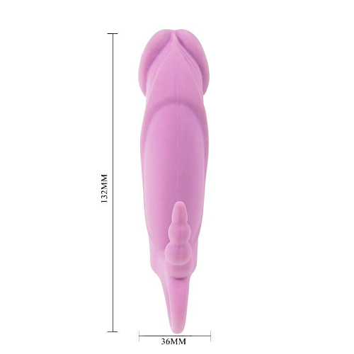 Розовый вибромассажёр для стимуляции точки G, клитора и анальной зоны Baile BI-040026-0101 (13,2 см)