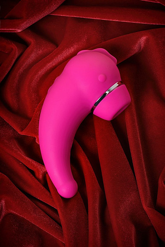 Розовый вакуум-волновой стимулятор клитора с вибрацией ToyFa Dino 119001