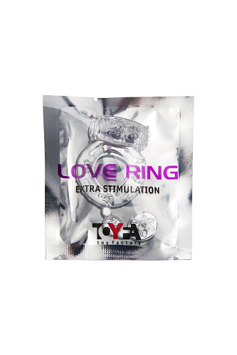 Прозрачное эрекционное кольцо с вибратором и хвостом ToyFa 818039-1