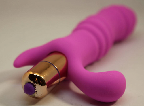 Розовый рельефный вибромассажёр для стимуляции точки G 4sexdreaM 47451 (12 см)