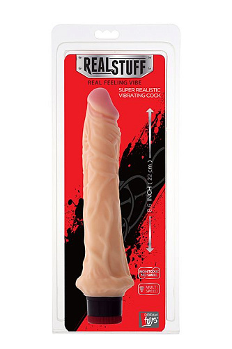 Реалистичный вибратор телесного цвета Dream Toys REALSTUFF 8.6INCH VIBRATOR 20630 (22 см)