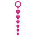 Розовая анальная цепочка с шариками-сердечками Dream Toys HEART BEADS 21495 (23 см)