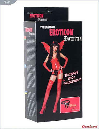 Страпон с телесной насадкой Eroticon Domina 30412 (18 см)