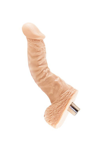 Телесная сменная насадка с фиксацией изгиба для секс-машины LoveMachines Machine Gun 0917 (17,5 см)