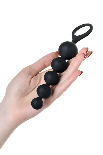 Набор из 2 чёрных анальных цепочек Satisfyer Beads J01756 Black Set