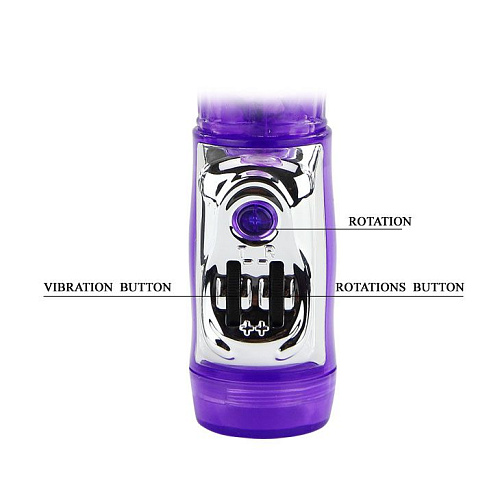 Фиолетовый ротатор-кролик с клиторальным отростком Baile BW-037202-0603 (21,5 см)