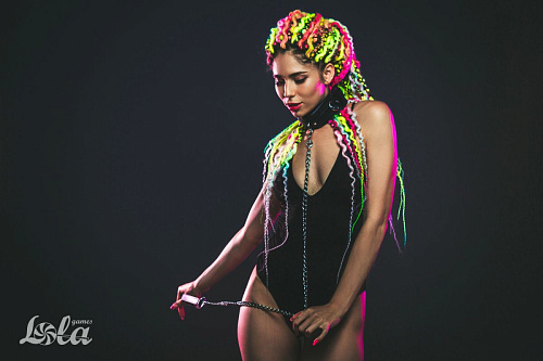 Чёрный ошейник с поводком Lola toys Fetish 1084-01lola