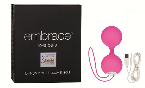 Розовые вагинальные виброшарики California Exotic Novelties Embrace SE-4604-05-3