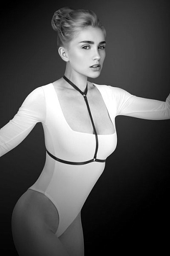 Чёрная упряжь на грудь Bijoux Pour Toi Pamela 606908