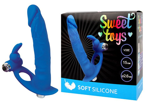 Синяя вибронасадка для двойного проникновения Bior toys ST-40172-2 (15 см)