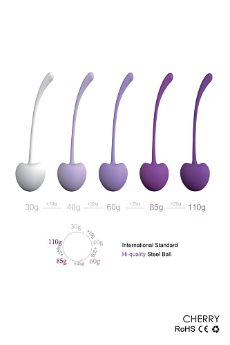 Разноцветный набор из 5 вагинальных силиконовых шариков S-HANDE CHERRY SHD-011