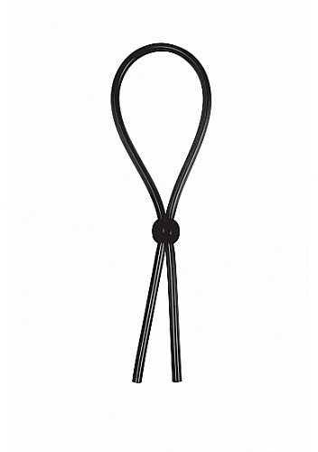 Чёрное лассо на пенис Shots Media BV Erection Booster SHT155BLK