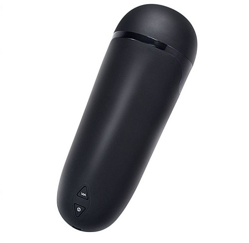 Мастурбатор-вагина чёрного цвета в тубе с вибрацией Xise XS-MA70009