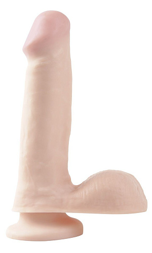 Телесный фаллоимитатор на присоске Pipedream Basix Rubber Works 6 Dong with Suction Cup PD4227-21 (17,1 см)