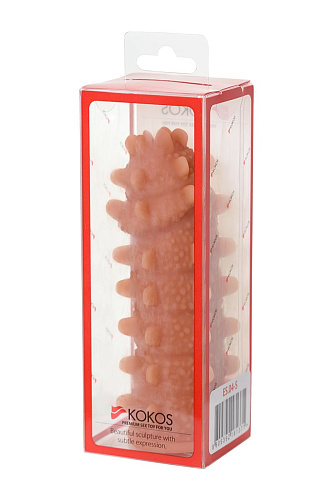 Насадка на фаллос с шипами и продолговатыми бугорками KOKOS Extreme Sleeve 0041 ES.004-S (12,7 см)