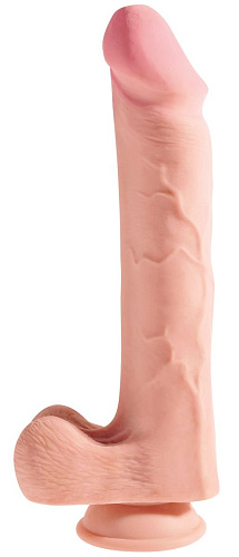 Телесный фаллоимитатор на присоске Pipedream 12 Triple Density Cock with Balls PD5723-21 (33 см)