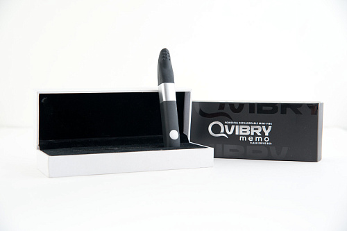 Чёрный клиторальный вибратор с 8Gb USB памяти и 7 режимами вибрации Qvibry QM1