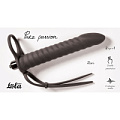 Чёрная вибронасадка для двойного проникновения Lola toys Rori 1205-01lola (17 см)
