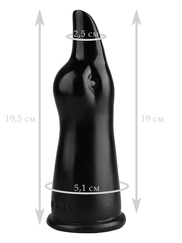 Чёрная анальная втулка в виде головы уточки Сумерки богов 1015-28 BX DD (19,5 см)