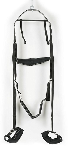 Чёрные секс-качели из широких ремней Orion 0530298