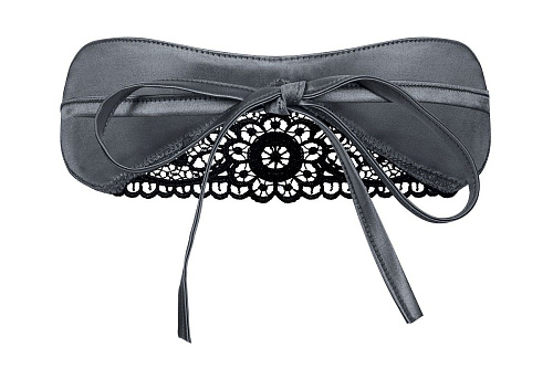 Серая маска с кружевной вставкой по центру Obsessive Satinia mask